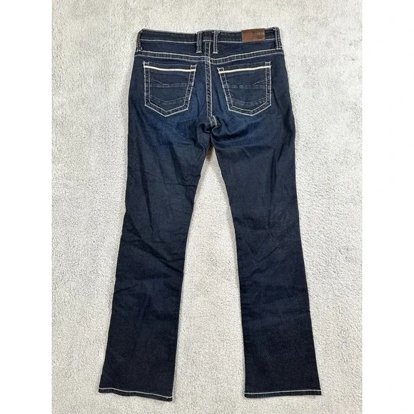 BKE Payton Jean Womens 29L (29x33.5) Boot Stretch Jeans Dark Wash Denim Stitch - Picture 9 of 14